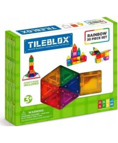 Magformers TILEBLOX ZESTAW TĘCZOWY 30 EL. Z TABLICĄ MAGNETYCZNĄ Konstruktori 