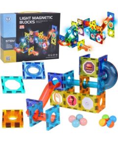 Jokomisiada Klocki Magnetyczne 3D dla dzieci Zbuduj Świecący Tor Kulkowy 49 ele ZA5250 Konstruktori 
