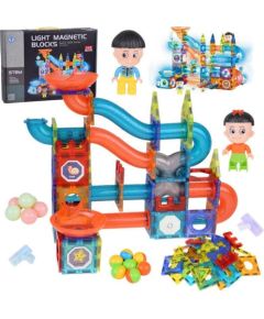Jokomisiada Klocki Magnetyczne 3D Zbuduj Duży świecący Tor Kulkowy 142 ele ZA5238 Konstruktori 