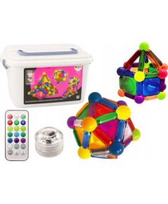LeanToys Klocki Magnetyczne Z Podświetleniem W Pudełku 154 Elementy Konstruktori 
