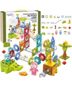 Woopie WOOPIE Klocki Magnetyczne Tor Kulkowy Zwierzęcy Raj 104 el. Konstruktori 
