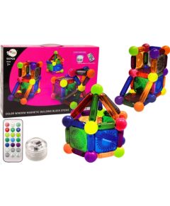 LeanToys Zestaw Klocków Magnetycznych Z Podświetleniem 54 Elementy Konstruktori 