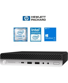 HP 600 G5 Desktop Mini i5-9500T 8GB 512SSD M.2 NVME WIN11Pro Atjaunoti personālie datori
