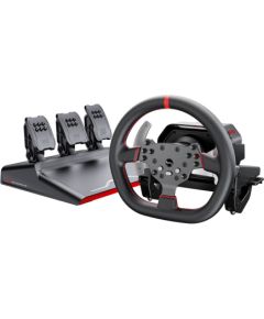PXN-V10 Pro gaming set - steering wheel + pedals + mounting clamps (PC / PS4 / Xbox One / Xbox Series X|S) Piederumi konsolēm