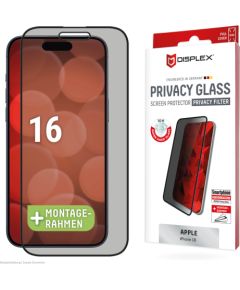 Apple iPhone 16 Privacy Screen Glass Full Cover By Displex Transparent Защитная пленка для экрана