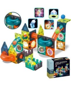 Woopie Klocki Magnetyczne Tor Kulkowy Świetlny 75 el. Konstruktori 