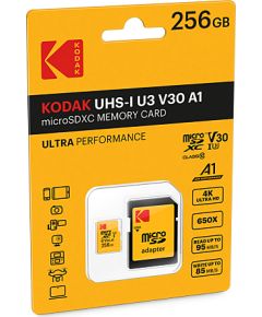 Kodak Micro Sdxc 256gb Uhs-i U3 V30 A1 + Adapter Jaunumi - Datori
