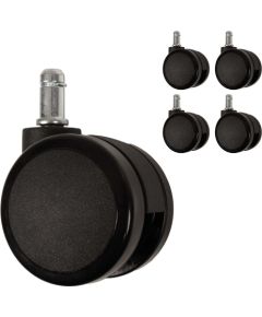 Krēsla riteņi MIKE 5 gab. komplektā, D60mm, melna plastmasa Jaunumi -Dārzam