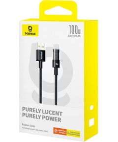 Baseus Gem USB A to USB C fast charging cable 1 m 100 W Black Data USB kabeļi