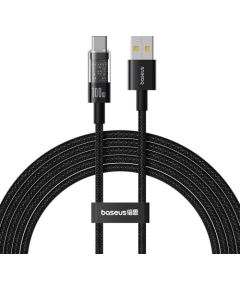 Baseus Gem USB A to USB C fast charging cable 2 m 100 W Black Data USB kabeļi