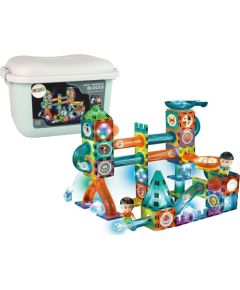 Leantoys Świecąca Zjeżdżalnia Dla Kulek Klocki Magnetyczne W Pudełku 150 Elementów LEAN Toys Konstruktori 