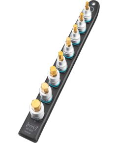 Hazet SmartRail 1/2 socket set, hexagon socket, 8 pieces (black, 6mm - 17mm, short) Jaunumi - Audio-Video