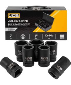 Triecienuzgaļu komplekts JCB 8072-5MPB; 1''; 24-46 mm; 7 gab. Mehāniskie instrumenti