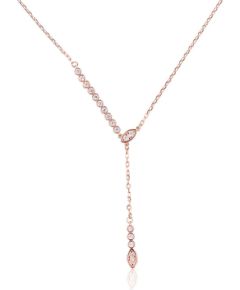 Серебряное колье #2500131(PAu-R)_CZ, Серебро 925°, красное золото (покрытие), Цирконы, длина: 42 см, 2.1 гр. Ar zelta pārklājumu