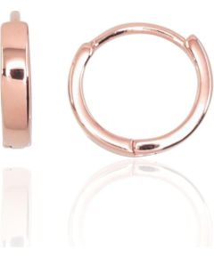 Sudraba auskari ar apaļu aizdāri #2202960(PAu-R), Sudrabs 925°, sarkanais zelts (pārklājums), 1.9 gr. Auskari-riņķīši