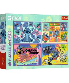 TREFL DISNEY STITCH Pužļu komplekts 4x250 gab. Puzles