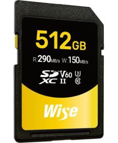 Wise SDXC UHS-II V60 512GB R:290MBs / W:150MBs WI-SD-S512 Jaunumi - Datori