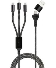 Maxlife ALLin1 66W USB / USB-C / Lightning / 2x USB-C Vads 1m Data USB kabeļi