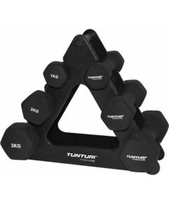 Tunturi Neoprene Dumbbellset 3Prs+Stand Svaru ripas un stieņi