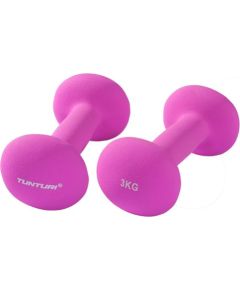 Tunturi Neoprēna hanteles, 3kg, Violetas, Pāris Svaru ripas un stieņi