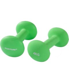 Tunturi Neoprēna hanteles, 4 kg, Zaļas, Pāris Svaru ripas un stieņi