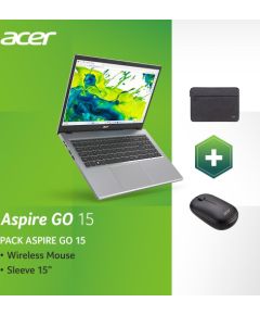 Notebook ACER Aspire Go 15 AG15-42P-R0QU CPU  Ryzen 5 5625U 2300 MHz 15.6" 1920x1080 RAM 16GB SSD 512GB AMD Radeon Graphics Integrated ENG RUS Windows 11 Home Pure Silver 1.78 kg NX.J7WEL.002 Ноутбуки