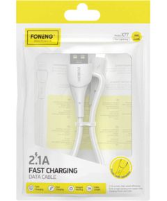USB to Lightning Cable Foneng X77, 2.1A, 1m (white) Data USB kabeļi