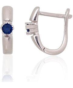 Серебряные серьги на английском замке #2203105(PRh-Gr)_CZ-B, Серебро 925°, родий (покрытие), Цирконы, 2.6 гр. Ar "angļu" slēdzēju