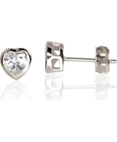 Sudraba auskari-puseti #2202964(PRh-Gr)_CZ, Sudrabs 925°, rodijs (pārklājums), Cirkoni, 1.3 gr. Puseti