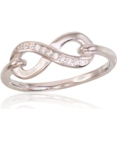 Sudraba gredzens #2101559(PRh-Gr)_CZ, Sudrabs 925°, rodijs (pārklājums), Cirkoni, Izmērs: 17, 1.8 gr. Sieviešu