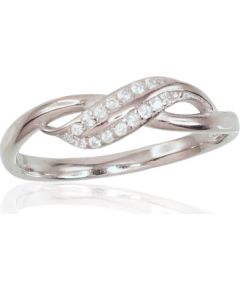 Sudraba gredzens #2101546(PRh-Gr)_CZ, Sudrabs 925°, rodijs (pārklājums), Cirkoni, Izmērs: 17.5, 1.7 gr. Sieviešu