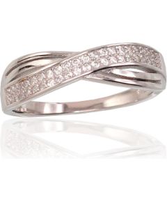 Серебряное кольцо #2101475(PRh-Gr)_CZ, Серебро 925°, родий (покрытие), Цирконы, Размер: 18, 2.2 гр. Sieviešu