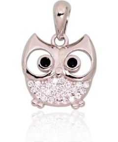 Sudraba kulons #2301830(PRh-Gr)_CZ+CZ-BK, Sudrabs 925°, rodijs (pārklājums), Cirkoni, 1.6 gr. Sieviešu