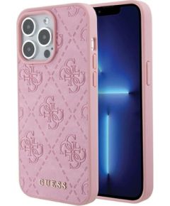 Guess Leather 4G Stamped Back Case Защитный Чехол для Apple iPhone 15 Pro Max Чехлы - альтернативные