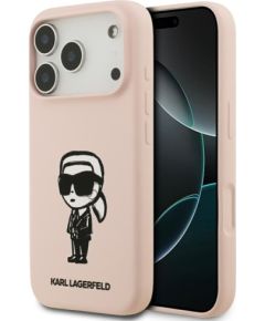 Karl Lagerfeld Apple  iPhone 17 Pro Silicone case compatible with MagSafe W/ KL Sketch & Logo) pink Pink Neoriģinālie Maciņi