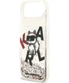 Karl Lagerfeld Apple  iPhone 17 Air Silicone case with MagSafe Liquid Glitter Choupette Logo Transparent Neoriģinālie Maciņi