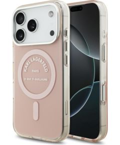 Karl Lagerfeld Apple  iPhone 17 Pro Silicone case with MagSafe IML Karl RSG Logo Pink Neoriģinālie Maciņi