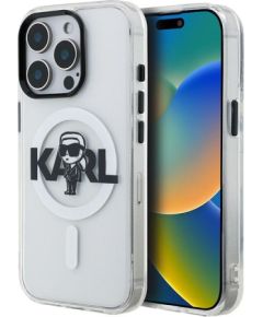 Karl Lagerfeld Apple  iPhone 15 Pro Max Silicone case with Magsafe IML KL Sketch Logo Transparent Neoriģinālie Maciņi