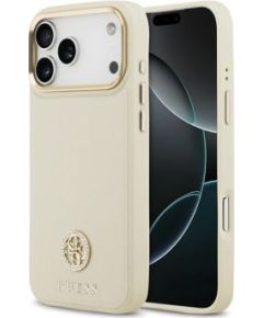 Guess Apple  iPhone 17 Pro Max Silicone case with MagSafe Grained Strass Logo Beige Neoriģinālie Maciņi