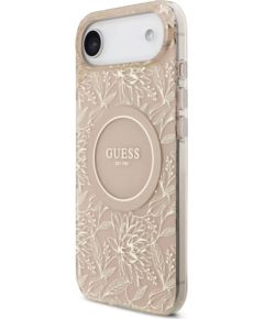 Guess Apple  iPhone 17 Air Silicone case with MagSafe Flowers Allover with Pearl Strap Pink Чехлы - альтернативные