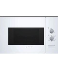 BOSCH BFL520MW0 Mikroviļņu krāsns, iebūvējama, 20L, 800W, Balta, kr. eņģe