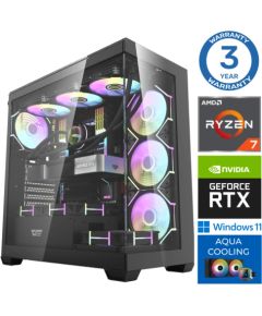 INTOP AQUA Ryzen 7 9700X 64GB DDR5 1TB SSD M.2 NVME+2TB RTX4070 12GB WIN11 Personālie datori