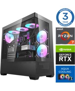 INTOP AQUA Ryzen 7 7800X3D 64GB DDR5 1TB SSD M.2 NVME RTX4070 12GB no-OS Personālie datori
