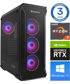 INTOP Ryzen 7 5700X 32GB 1TB SSD M.2 NVME+2TB RTX4070 12GB WIN11Pro Personālie datori
