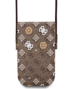 Guess 4G Peony Universāla Viedtālruņa Somiņa Brown Multicolor Neoriģinālie Maciņi