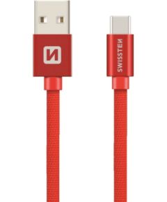 Swissten Textile Universāls Quick Charge USB-C Datu un Uzlādes Kabelis 3m Data USB kabeļi