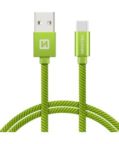 Swissten Textile Universāls Quick Charge 3.1 USB-C Datu un Uzlādes Kabelis 2m Data USB kabeļi