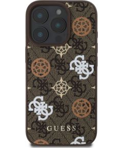 Guess PU 4G Peony MagSafe Case Aizsargapvalks priekš Apple iPhone 16 Pro Neoriģinālie Maciņi