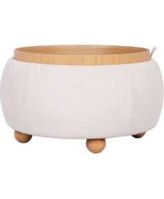 Ottoman/ table HIRO D67xH38cm, white, with storage Новинки Для дома и сада 