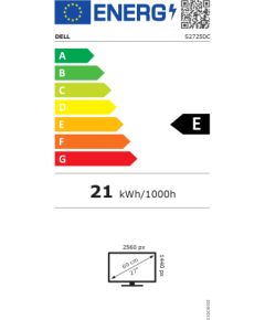 Dell S2725DC 27 " IPS QHD 16:9 144 Hz 1 ms 2560 x 1440 pixels 350 cd/m² HDMI ports quantity 1 White LED / LCD мониторы